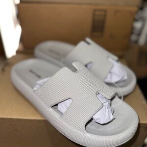 Gray Slide Sandals
